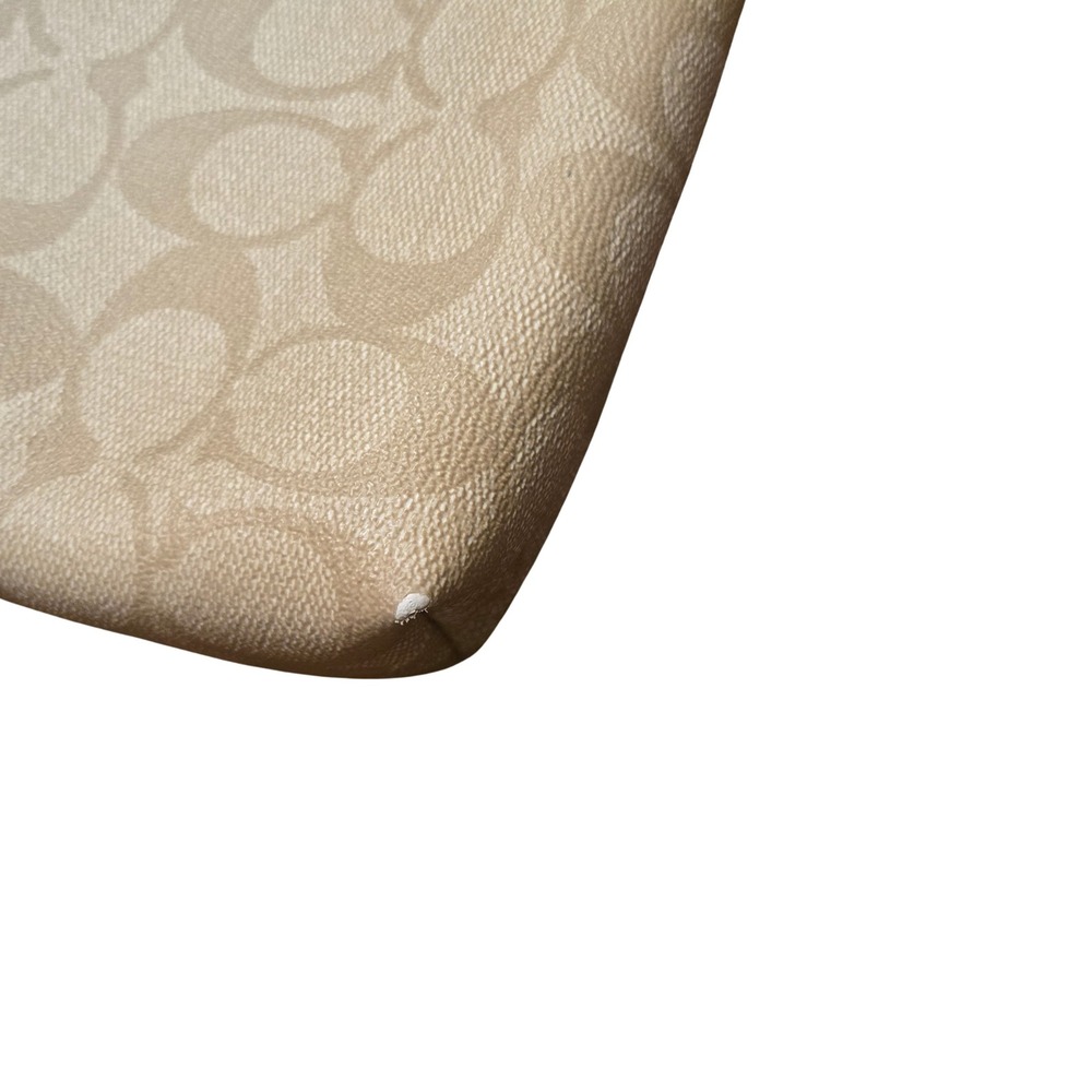 Coach Signature File Bag Crossbody Beige Cream Canvas Leather Gold Logo F29210 - Picture 3 of 10